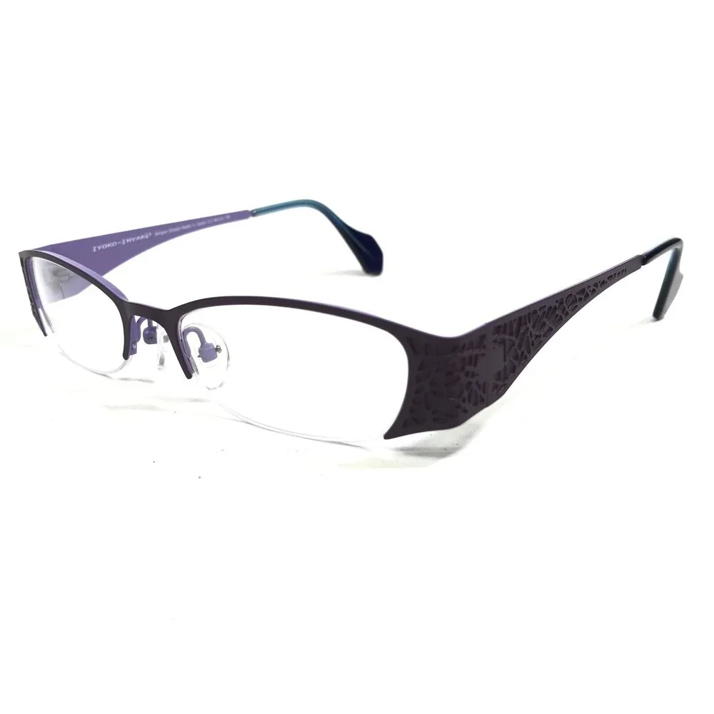 Iyoko-Inyake Eyeglasses Frames IY580 Col. 144 Purple Rectangular 52-18-140